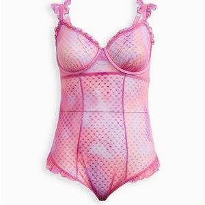 NWT torrid pink and purple mesh bodysuit size 4